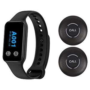 Mobile Waiter Paging System (Watch Receiver + 2 Button Pagers)