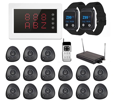 200D Display Receiver + M2 × 15 Two-Button Pagers + 200E × 2 Wristwatch Receivers + E4 Remote Controller + 160A Signal Amplifier