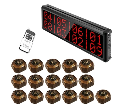 400D Display Receiver + X1 × 15 Single-Button Pagers + E4 Remote Controller
